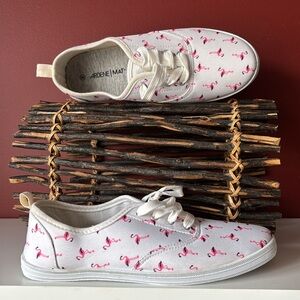👛(ANY 2/$20) ARDENE MAT Flamingo Lace Up Sneakers